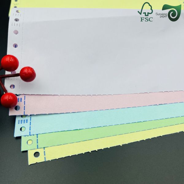 FSC 48gsm 80gsm Yellow Blue Blank Carbonless Paper In Letter Size For Receipt Printing FSC