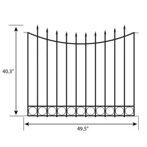 Beaumont 3 Rail Tubular Metal Fence 40.4 In. H X 49.6 In. W Black Steel
