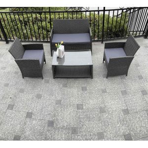Quality Weather-Resistance 4pcs Outdoor Rattan Sofa Set/ Wicker Garden Furniture Coffee Table and Rattan Chairs for Pool for sale