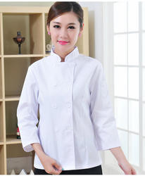 OEM Service Restaurant Costume Bar Kitchen Women Fitted Chef Coat