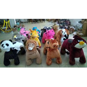 China Hansel kids ride on plush animal scooter and children amusement animals scooter with motorized animals on sale