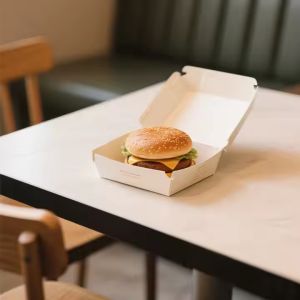 Customized Printing Fast Food Packaging Paper Hamburger Fries Takeaway Boxes