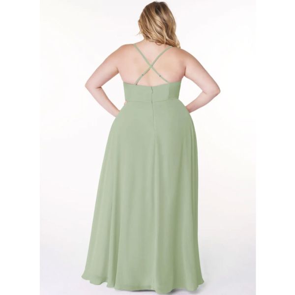 Manufacturer ODM Black Chiffon Bridesmaid Dress Spaghetti Straps Sleeveless A-Line Front Split Slit Sleeveless Draped