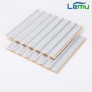 Interior Decorative WPC Wall Panel with Wood Grain Design and Brushed Surface