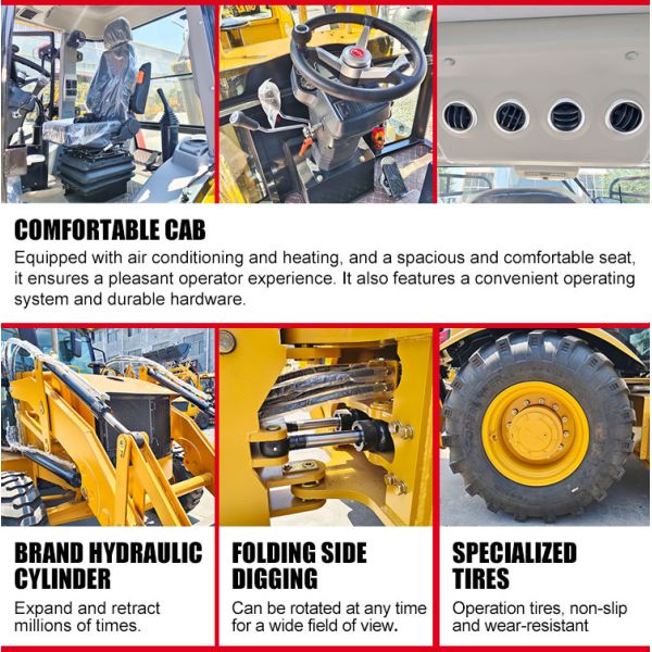 Cheap Diesel Small Backhoe Wheel Loader Tractor Excavator Compact Backhoe with Bucket for Agriculture