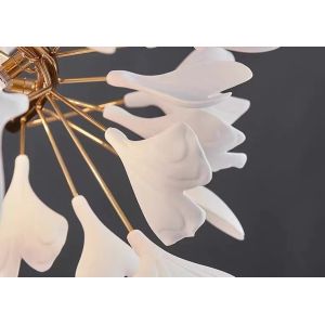 Restaurant Projects Large Custom Made Lamp White Ceramic Flower Pendant Light