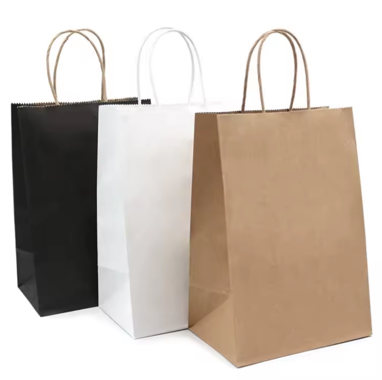 Machines Making Kraft Paper Bag Wholesale Kraft Food Packing Bag With Handle