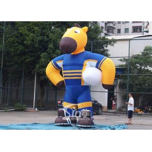 5 meters high outside giant promotional inflatable rugby with white ball made of