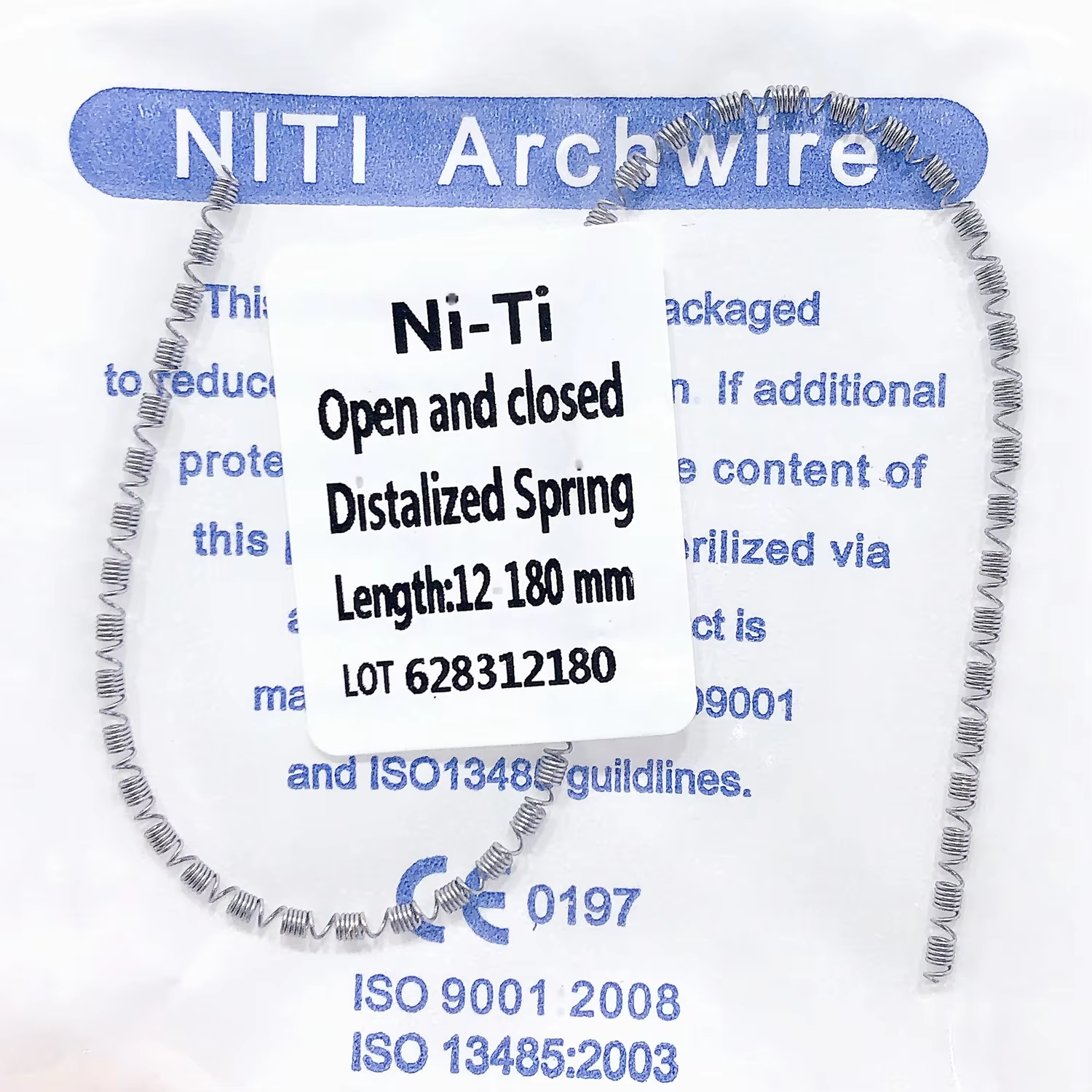 Quality Niti Distalizing Spring Orthodontic Dental Archwire 0.010 0.012 Inch 180mm Nickel Titanium Molar Distalization Spring for sale