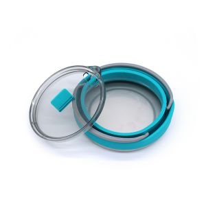 1.0L SS Bottom Silicone Collapsible Cooking Pot For Camping