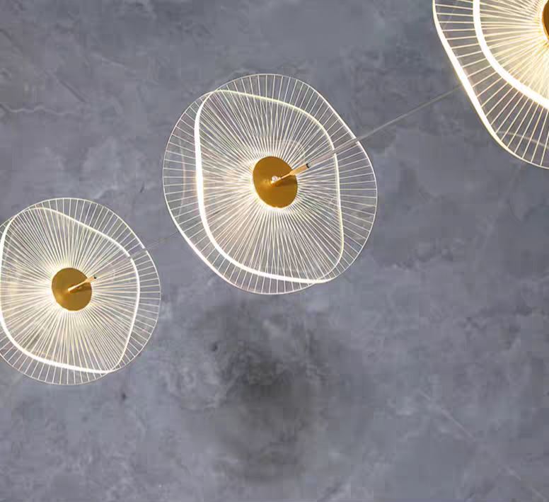 Modern Decorative Interior Acrylic LED Chandelier Nordic Living Room Hotel Double Lotus Decorative Chandelier