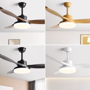 Manufacturer Minimalist Wooden Blade Ceiling Fan 46 Inch 5 Blades Household