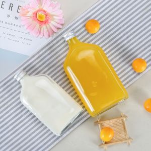 350ml 500ml Flat Coffee Glass Drink Bottles With Screw Cap