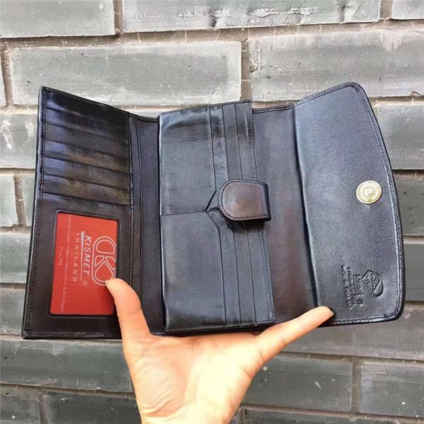 Authentic Stingray Skin Female Long Flower Trifold Wallet Genuine Leather Lady Large Clutch Purse Women's Card Holders