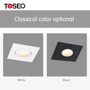 Office Led Square 92mm Recessed Downlight Fixtures Adjustable Gu10 Spotlight