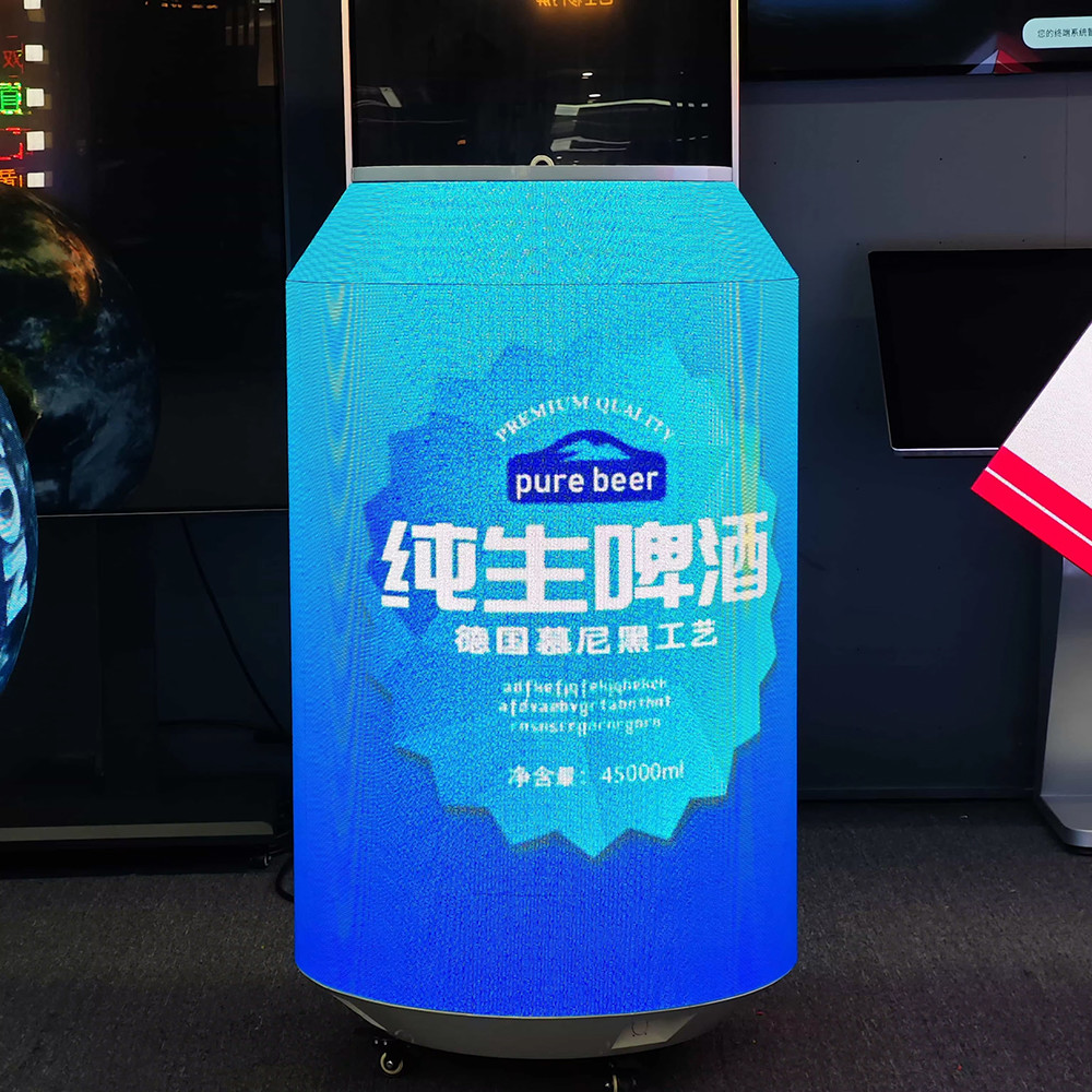 Quality Custom Size Bottle Creative LED Screen Advertising Can LED Display Shape Flexible LED Display for sale