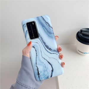 Anti Fall Marble Phone Case TPU Full Wrapped Glossy IMD Cover For Huawei