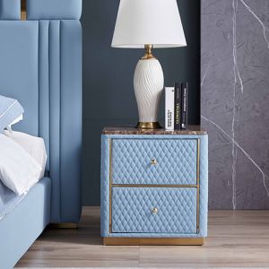 550x450mm Modern Bedside Tables Matted Leather Bedside Cabinet With Drawer