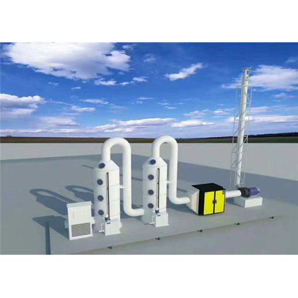 900*2250 Industrial Gas Spray Tower Scrubber 98.6% Dust Removal