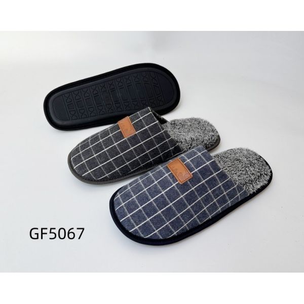 OEM Logo Warm Mens' Indoor Slippers House Shoes Slippers With Memory Foam Sock