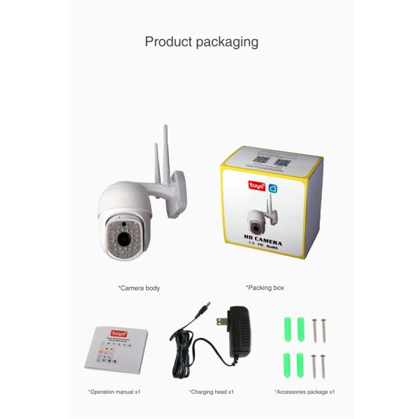 Security Waterproof Wi-Fi CCTV Camera Smart Life APP Outdoor 1080P Powered by Tuya_copy(JV-TY212Q82(Q21))