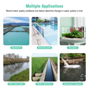 WiFi 7 in 1 Solar Energy Water Quality Monitor IP67 Waterproof Digital pH Meter