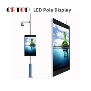 Street Lighting Pole P4mm Roadside Digital Signage Smart LED Screen