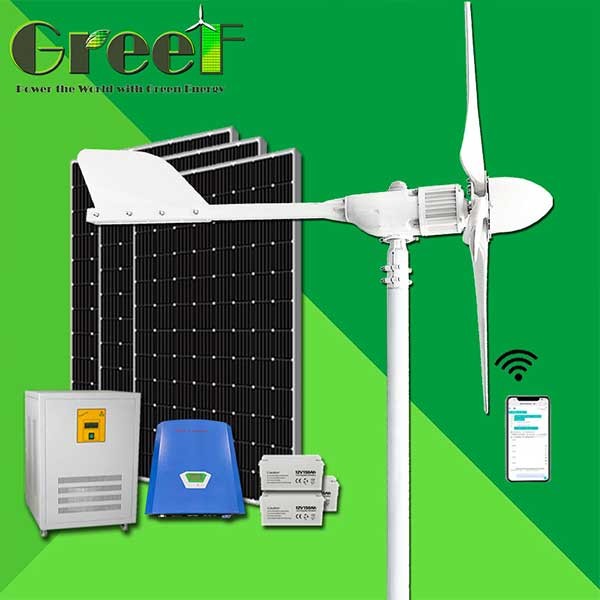 3KW Easy Residential Grid Tie On/Off-grid Solar Hybrid Wind Turbine To Generate