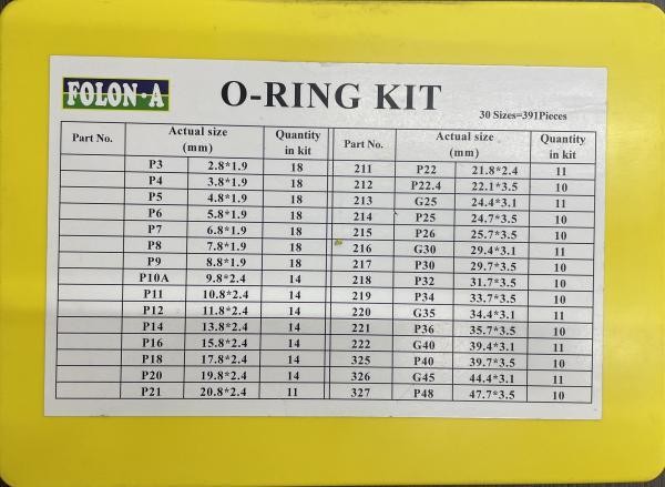 Rubber O Ring Kit In Various Sizes OR-15 Model Working Temperature From -30.C To