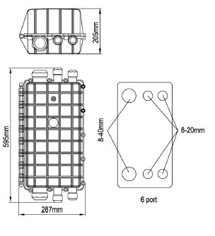 Bunchy Fiber Optic Splitter Box , 3 In 3 Out In -Line 1*32 Splitter Closures
