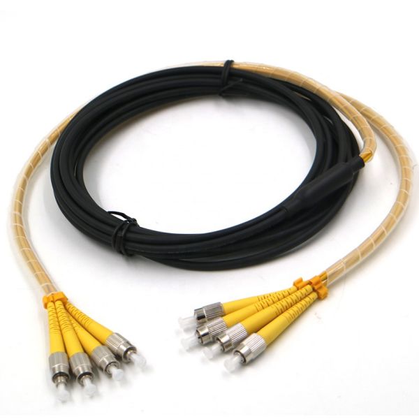 Buy PE  Jacketed Outdoor Pre Terminated Cable 4 Core FC/UPC-FC/UPC With 3.0mm Break Out Legs at wholesale prices