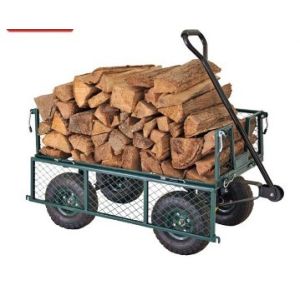 Iron Green Steel Garden Tools Crate Wagon Utility Mesh Garden Cart with 500LBS