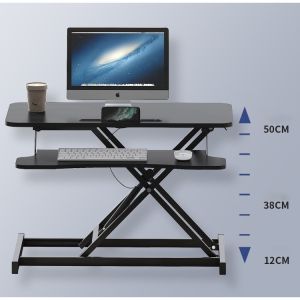 Manual Height Adjustable Desk Base Luxury White Wooden Home Office Standing Desk