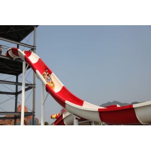 Funnuy Custom Water Slides , Amusement Park Boomerang Aqua Slide For 2 People