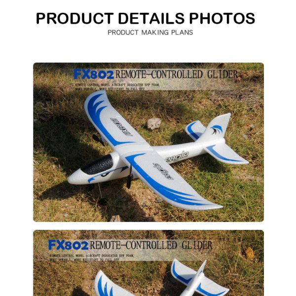 Foam Throwing Plane Airplane Toys Fx802 RC Eagle Glider Aircraft with Automatic Balance and Anti-collision Function