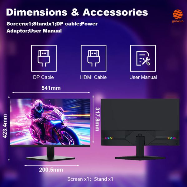 25-Inch Widescreen Gaming Monitor: 1920*10801K IPS Panel 180Hz High Refresh Rate with Motion Blur Reduction (Smooth Visuals for Fast-Paced Games)
