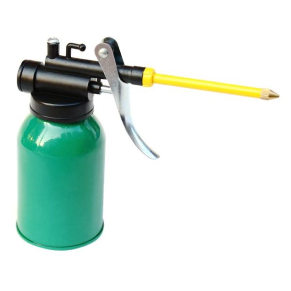 KM High pressure oil gun transparent case pump oiler 350ml long nozzle engine oiler