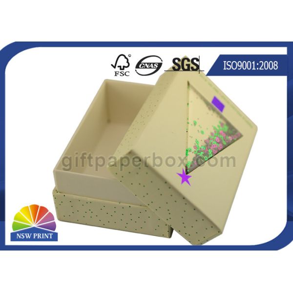Buy Glitter Powder Cardboard Paper Gift Box Three Pieces With Window OEM / ODM at wholesale prices