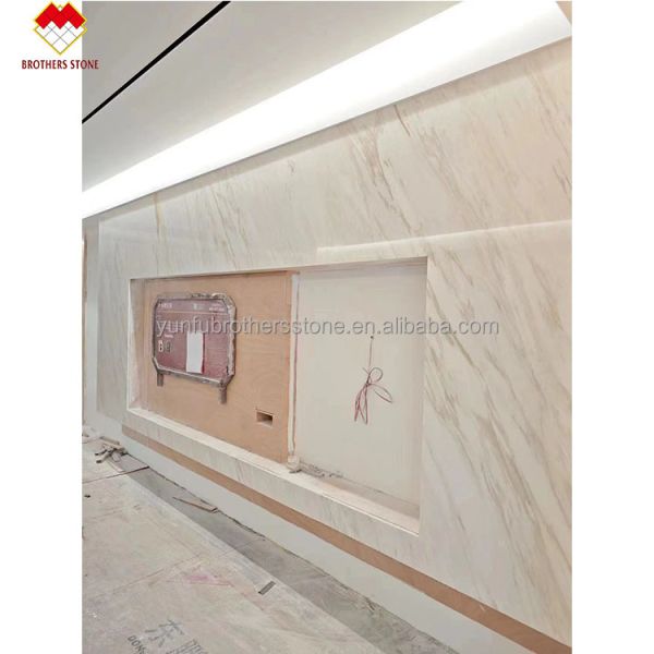 Customized Size Venus Gold Calacatta Marble Spiral Staircase Tread Indoor Modern LED Light and Anti-Slip Design