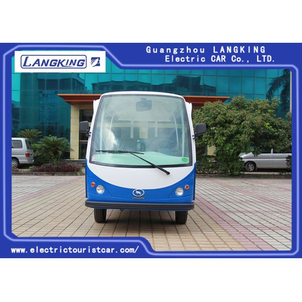 72V 14 Seats Electric Shuttle Vehicles For Multi Passenger 28km/H Max. Speed Balck Seat With Curtain