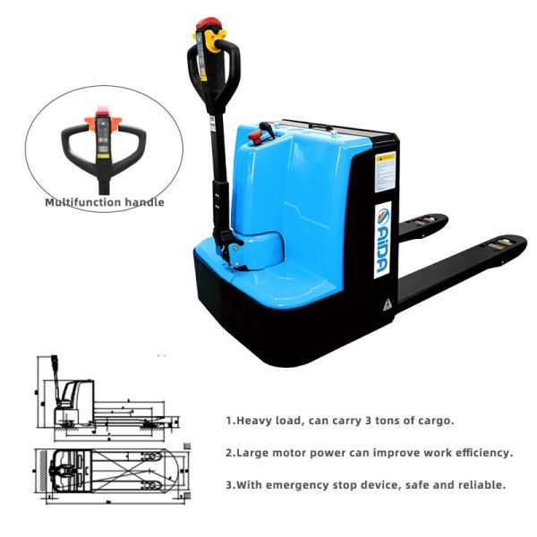 1ton 1.5 Ton 2ton Semi Electric Forklift Pallet Truck Trolley Price