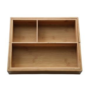 Promotional cheap kitchen expandable bamboo cutlery tray