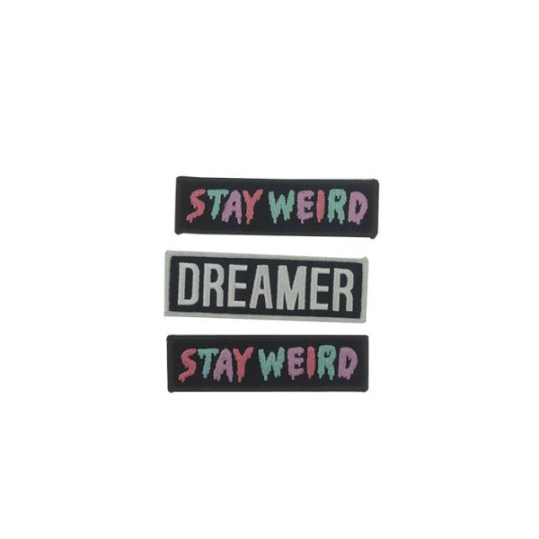 Hot Melt Adhesive Embroidered Cloth Patches , Durable Custom Embroidered Patches