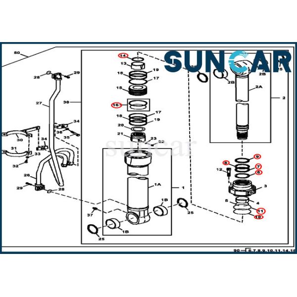 4S00783 JOHN DEERE Boom Repair Sealing Kit Cylinder Components Fits 380GLC