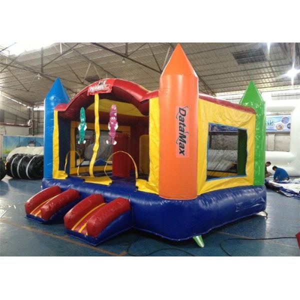 Commercial Plato PVC Tarpaulin Inflatable Bouncer House With Small Slide