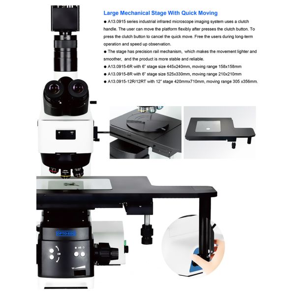 OPTO EDU A13.0915 Trinocular Metallurgical Microscope Semi-APO Motorized Nosepiece