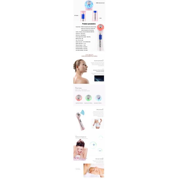 7 In 1 Photon And Ultrasonic Beauty Machine , Ultrasonic Facial Cleanser Machine