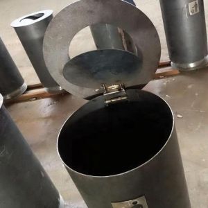Urban Public Weathering Steel Metal Trash Can