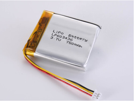 LP603436 3.7V 750 MAH Prismatic Lithium Polymer Battery Silver Chemistry for