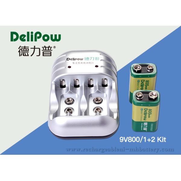 Buy 9V 800mAh Rechargeable Battery Kit , 6F22 Rechargeable Battery With Charger at wholesale prices